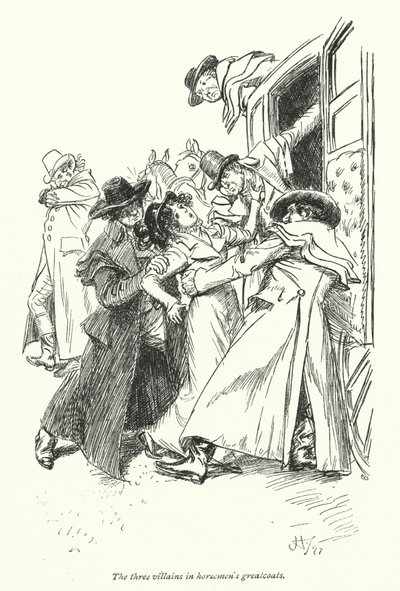 Northanger Manastırı için Jane Austen (lito) çizimi by Hugh Thomson