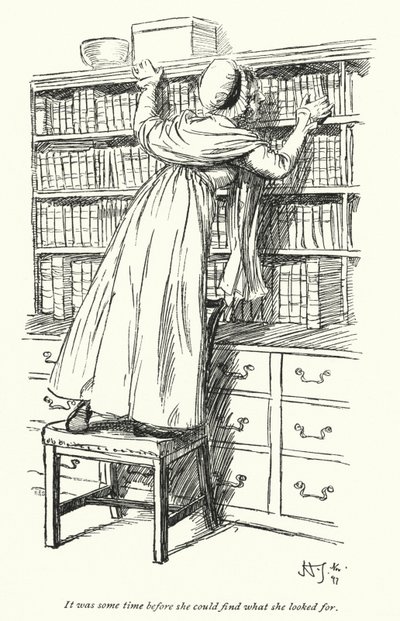 Northanger Manastırı için Jane Austen (lito) çizimi by Hugh Thomson
