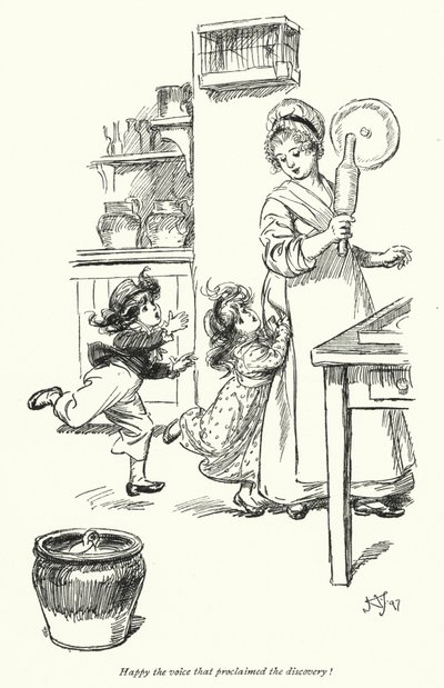 Northanger Manastırı için Jane Austen (lito) çizimi by Hugh Thomson