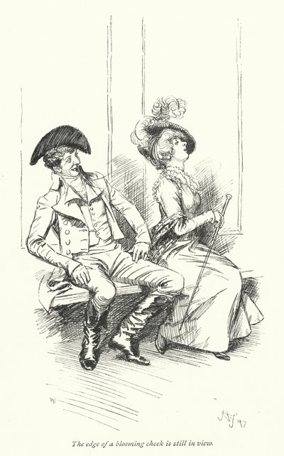 Northanger Manastırı için Jane Austen (lito) çizimi by Hugh Thomson