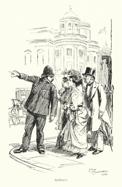Londra: Sightseers (renkli taş baskı) by Hugh Thomson