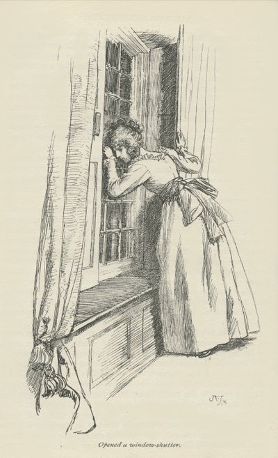 Bir pencere panjuru açtı, 1896 by Hugh Thomson