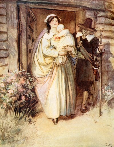 The Scarlet Letter (renkli taş baskı) by Hugh Thomson