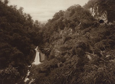 Meksika: Atoyac, Salto de agua (b/w fotoğraf) by Hugo Brehme