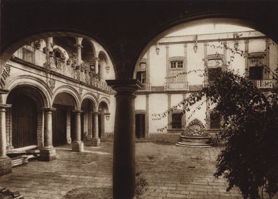 Meksika: Başkent Mejico, Casa del Conde de Santiago (b/w fotoğraf) by Hugo Brehme