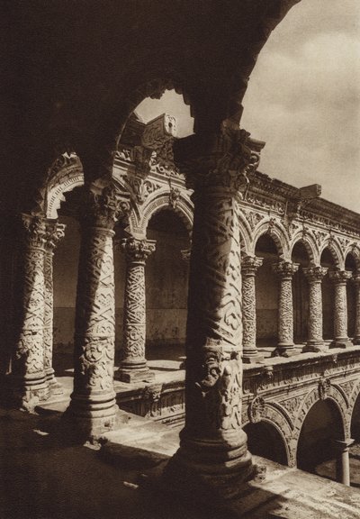 Meksika: Başkent Mejico, Merced Manastırı (b/w fotoğraf) by Hugo Brehme