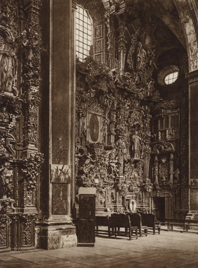 Meksika: Tepozotlan Kilisesi (b/w fotoğraf) by Hugo Brehme