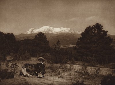 Meksika: Iztaccihuatl (b/w fotoğraf) by Hugo Brehme