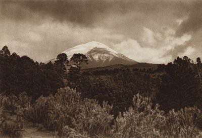 Meksika: Popocatepetl (b/w fotoğraf) by Hugo Brehme