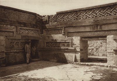 Meksika: Mitla Harabeleri (b/w fotoğraf) by Hugo Brehme