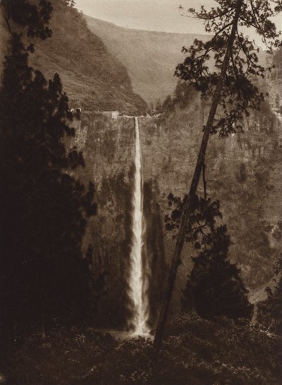 Meksika: Necaxa şelalesi, Puebla Eyaleti (b/w fotoğraf) by Hugo Brehme