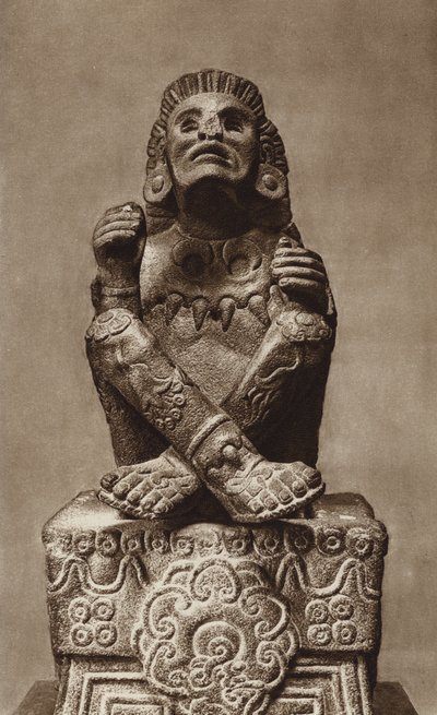 Meksika: Maskeli Xochipilli, Ulusal Müze (b/w fotoğraf) by Hugo Brehme