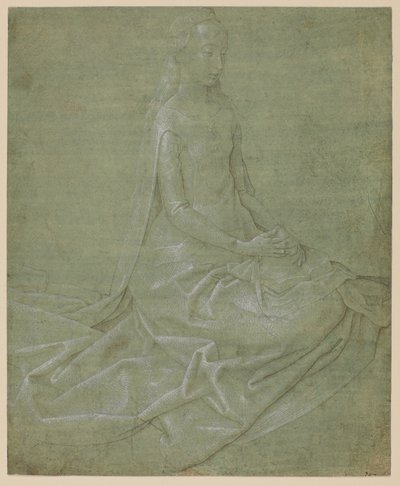 Oturan kadın aziz, 1475 - 1485 dolaylarında by Hugo van der Goes