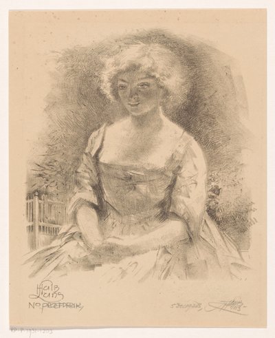 oturan kız by Huib Luns (signed by artist)