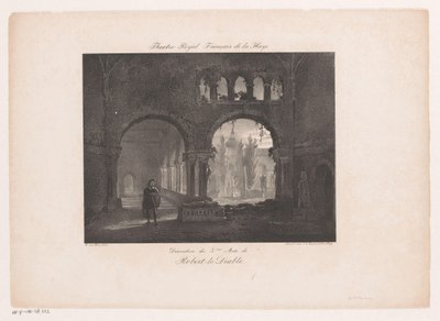 Robert le diable operası için set parçası Theatre Royal Francais de la Haye (nesnedeki başlık) by Huib van Hove Bz