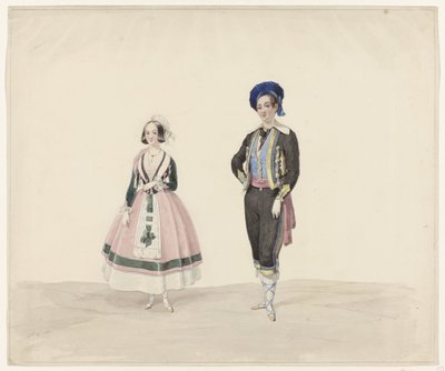 Tarihi Kostümlü Kadın ve Erkek, 1841 1841