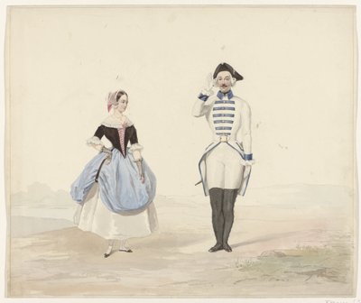 Tarihi Kostümlü Kadın ve Erkek, 1841 1841
