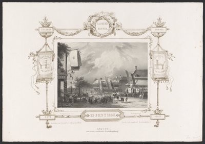 Bir matbaa ile alay, 1836 Optogt van eene, Drukkerij
