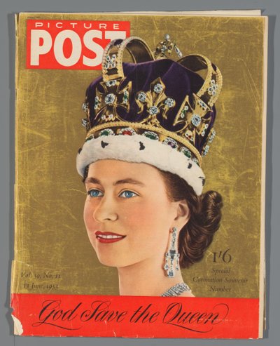 Kraliçe II. Elizabeth'in taç giyme töreni için Resimli Posta'nın özel baskısının kopyası, 13 Haziran 1953 Resimli Posta / Özel Taç Giydirme hatıra numarası (nesne üzerindeki başlık) by Hulton Press Ltd.