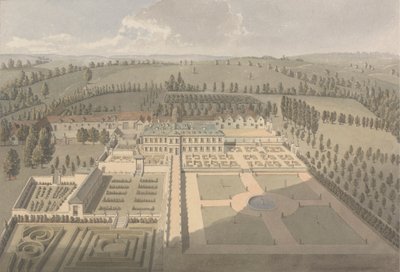Sarsden Evi ve Bahçeleri, Oxfordshire: Kuşbakışı Görünümü by Humphrey Repton