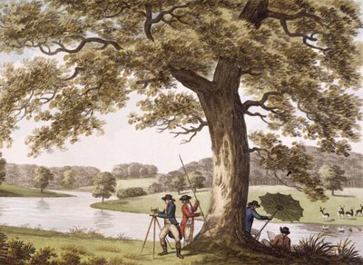 Humphrey Repton Teodolit ile ölçüm yapıyor by Humphry Repton