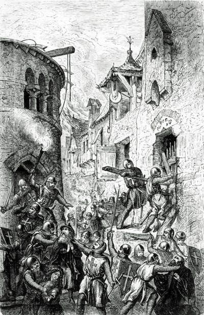 Antisemitizm ve Yahudilere Haçlılar Tarafından Zulüm, 1881 by Hungarian School