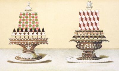 Tatlıların sunumu için tasarım, Fransız yemekleri üzerine bir Macar yemek kitabından illüstrasyon, c.1880 by Hungarian School