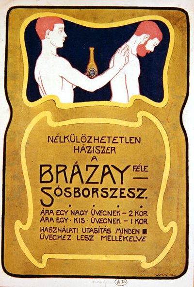 Eau de Toilette Brazay için Macar reklamı, c.1900 (renkli taş) by Hungarian School