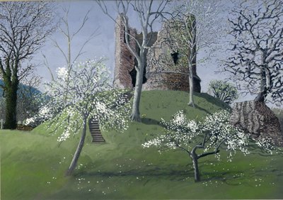 Longtown Kalesi, 1992 (kart üzerinde guaj) by Huw S. Parsons