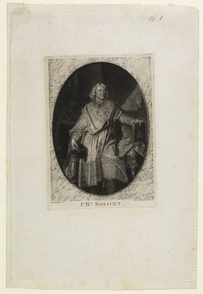 J.B. Bossuet (en pied), Jean-Baptiste de Grateloup tarafından gravür, 1771 by Hyacinthe Francois Rigaud