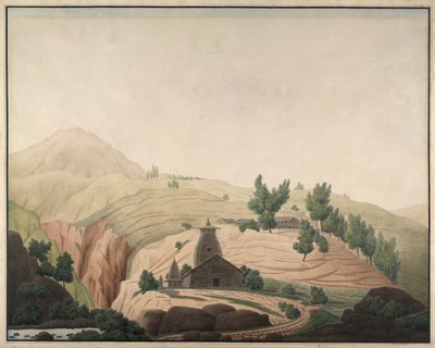 Ön planda bir tapınak ile Barhaiti köyü by Hyder Jung Hearsey