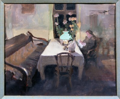 Oda, Akşam. Jakov Jakolevich Kalinichenko (1869-1938), kağıt üzerine yağlı boya çalışması by Iakov Kalinichenko