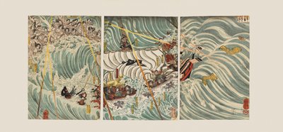 Yoshitsune'nin Gemisine Saldıran Taira Hayaletleri by Ichiyusai Kuniyoshi