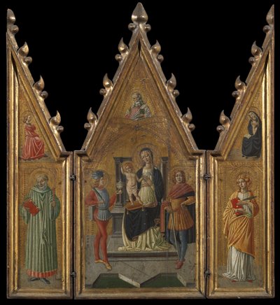 Üç Parçalı, c.1920-29 (panelde yağ ve altın varak) by Icilio Federico Joni