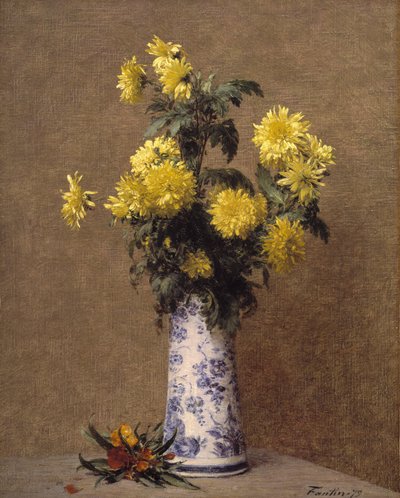 krizantemler by Ignace Henri Jean Fantin Latour