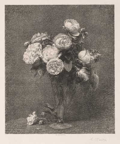 Gül Buketi, 1879. by Ignace Henri Jean Fantin-Latour