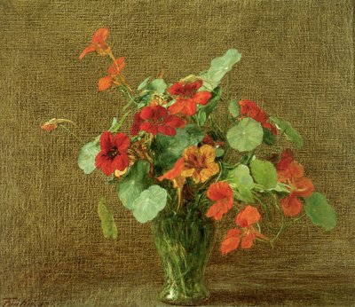 Kapucinler (Nasturtiumlar) by Ignace Henri Jean Fantin Latour