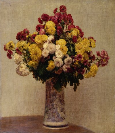 Vazoda Krizantemler, 1873 by Ignace Henri Jean Fantin Latour