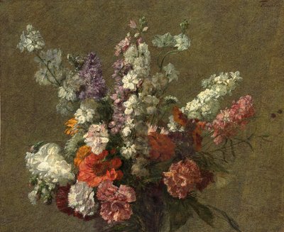 Delphiniumlar; Larkspur, 1899 by Ignace Henri Jean Fantin Latour