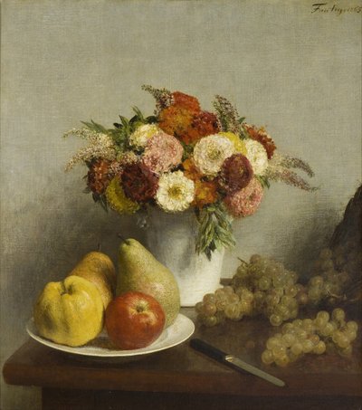 Çiçekler ve Meyve, 1865 by Ignace Henri Jean Fantin Latour