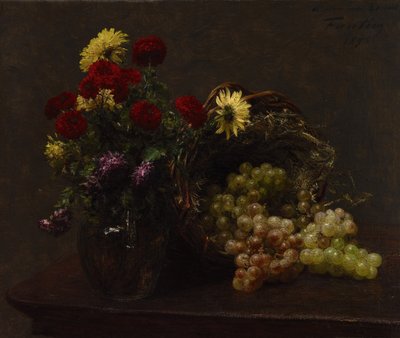 Çiçekler ve Üzümler by Ignace Henri Jean Fantin Latour