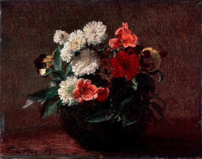 Toprak Vazoda Çiçekler, 1883. by Ignace Henri Jean Fantin Latour
