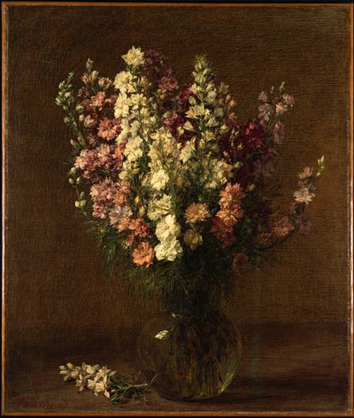 Larkspur, 1887 by Ignace Henri Jean Fantin-Latour