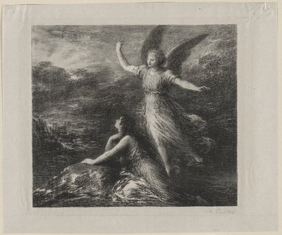 Cennet ve Peri, 1884. by Ignace Henri Jean Fantin Latour