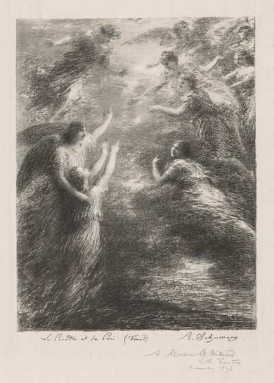 Cennet ve Peri, 1893. by Ignace Henri Jean Fantin Latour
