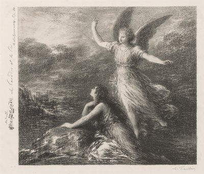 Cennet ve Peri. by Ignace Henri Jean Fantin Latour