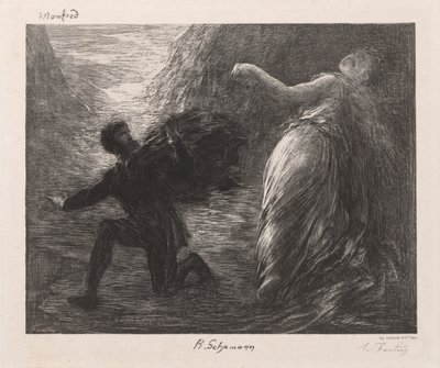 Manfred ve Astarté, 1879. by Ignace Henri Jean Fantin-Latour