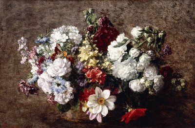 karışık buket by Ignace Henri Jean Fantin Latour