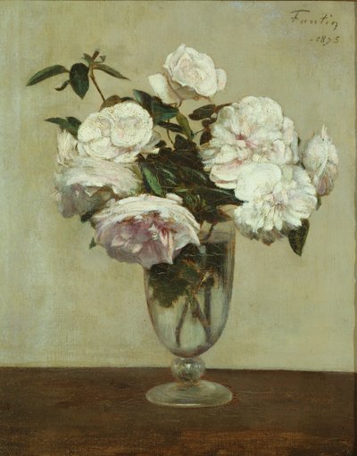 Pembe güller by Ignace Henri Jean Fantin Latour