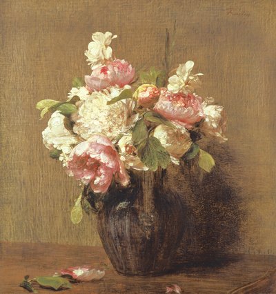 Beyaz ve Pembe Şakayık, Nergis by Ignace Henri Jean Fantin Latour